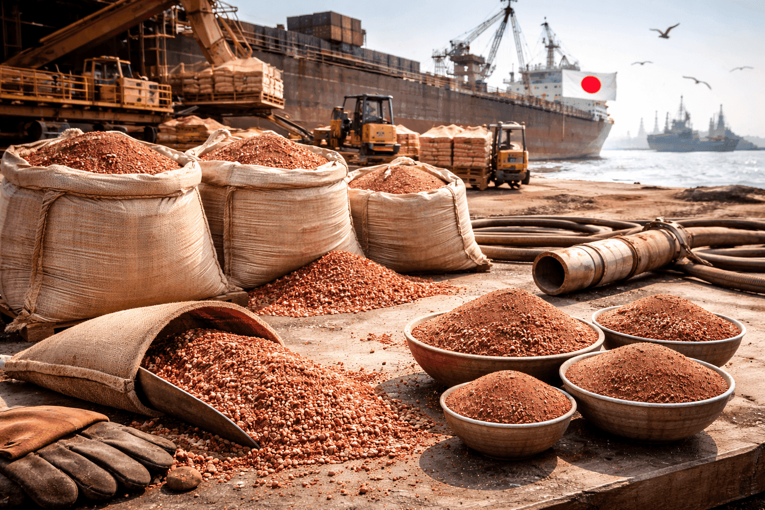 Industrial garnet abrasive for sand blasting, waterjet cutting, and surface preparation applications.